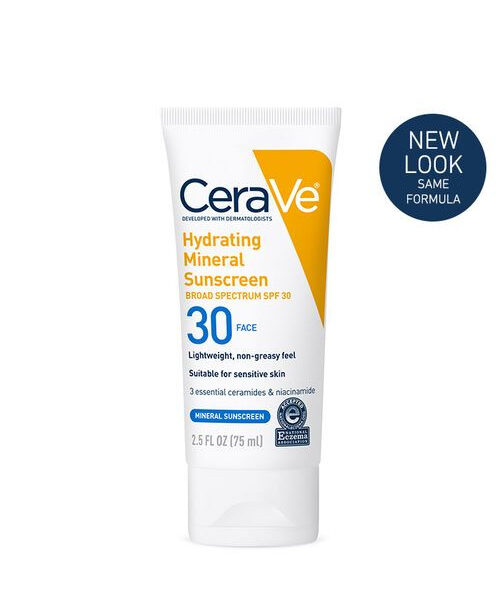 CeraVe Hydrating Mineral Sunscreen SPF 30 Face Lotion