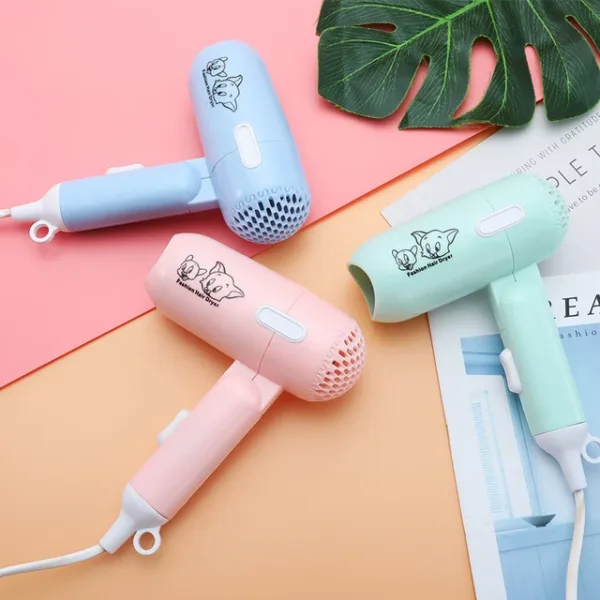 Mini Cartoon Foldable Hair Dryer